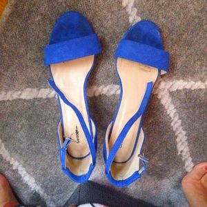 FREE w/$30 Purchase; Royal Blue Ankle Strap Heeled Sandal